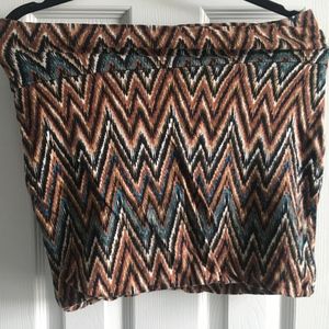 Brown zig zag mini skirt